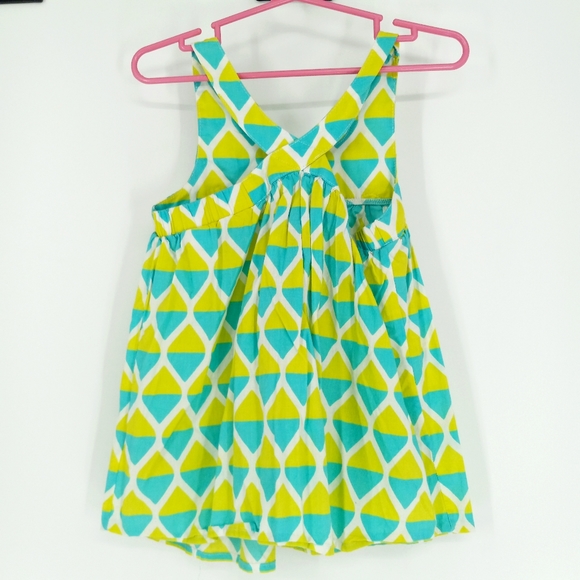 Carter's Size 5 Neon Blue & Green Sleeveless Geometric Bright Tunic Top/Dress - Picture 6 of 6